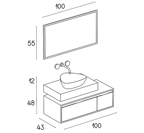 کابینت روشویی پی وی سی مدل L-02